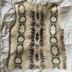 Maje short sleeve top snake skin